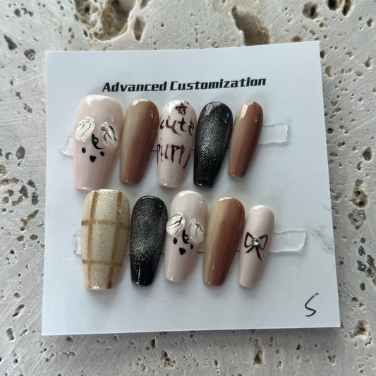 Cute Puppy Handmade Nails